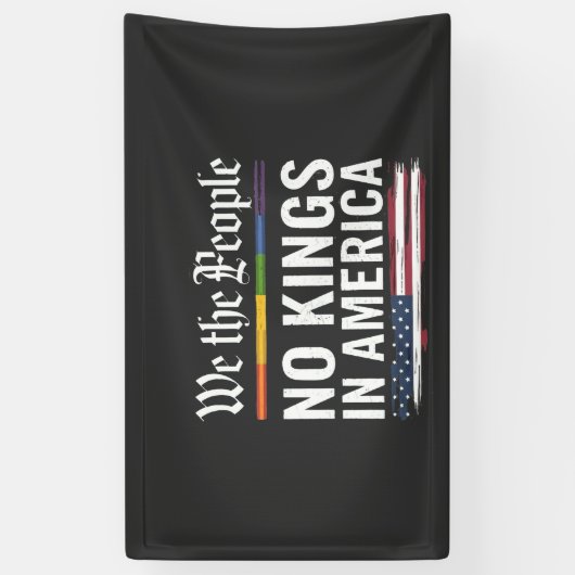 Democratie Heeft Geen Koning Vrijheid Status VS  Spandoek (Verticaal)