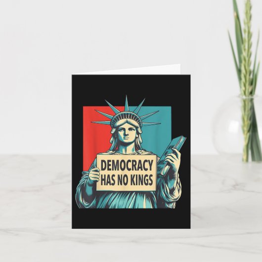 Democratie heeft geen koningen 4 juli standbeeld v kaart (Voorkant)