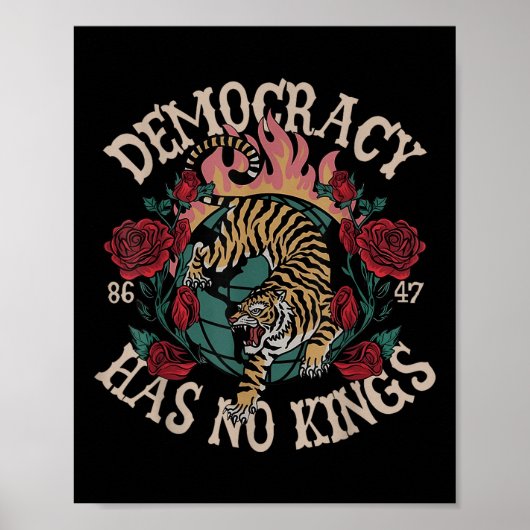 Democratie heeft geen koningen 8647 Tiger Poster (Voorkant)