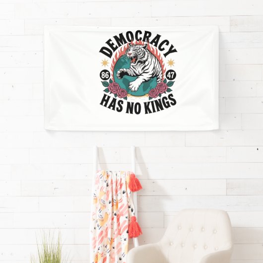 Democratie heeft geen koningen 86 47 Tijger Spandoek (Insitu)