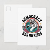 Democratie heeft geen koningen 86 47 Tijger Uitnodiging Briefkaart (Voorkant / Achterkant)