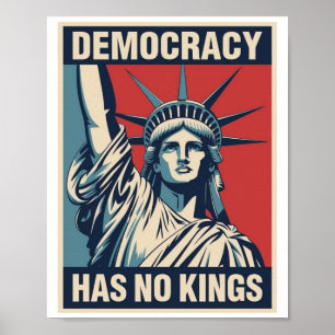 Democratie Heeft Geen Koningen Protestbord: Standb Poster
