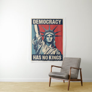 Democratie Heeft Geen Koningen Protestbord: Standb Wandkleed