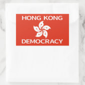 Democratie Hong Kong Orchidee Vlag Rechthoekige Sticker (Tas)