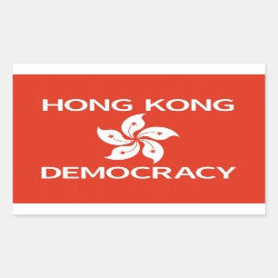 Democratie Hong Kong Orchidee Vlag Rechthoekige Sticker