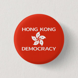 Democratie Hong Kong Orchidee Vlag Ronde Button 3,2 Cm