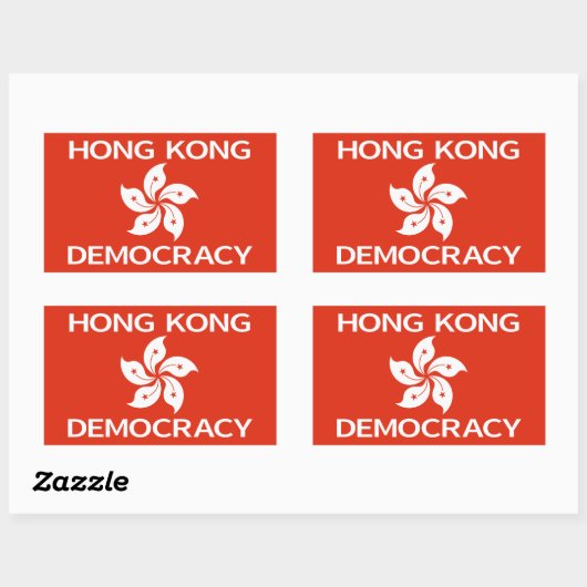 Democratie Hongkong vlag Rechthoekige Sticker (Vel)