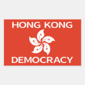 Democratie Hongkong vlag Rechthoekige Sticker (Voorkant)