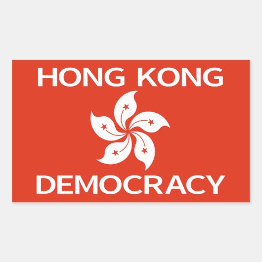 Democratie Hongkong vlag Rechthoekige Sticker (Voorkant)