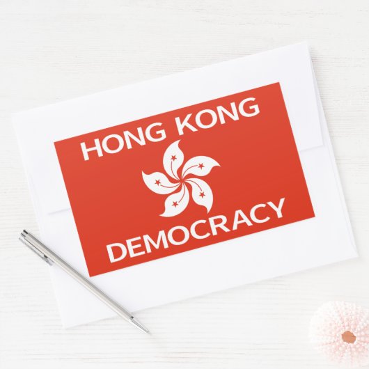 Democratie Hongkong vlag Rechthoekige Sticker (Envelop)