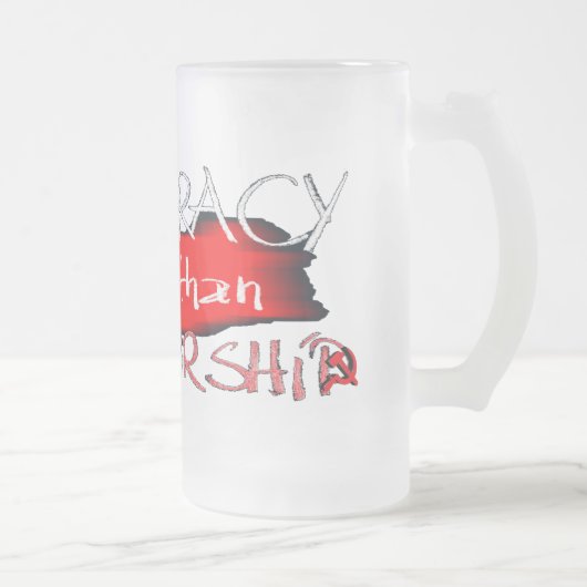 Democratie is beter dan dictatuur matglas bierpul (Rechts)