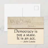 Democratie is een daad van John Lewis, van het vol Briefkaart (Voorkant / Achterkant)