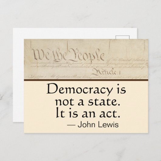 Democratie is een daad van John Lewis, van het vol Briefkaart (Voorkant / Achterkant)