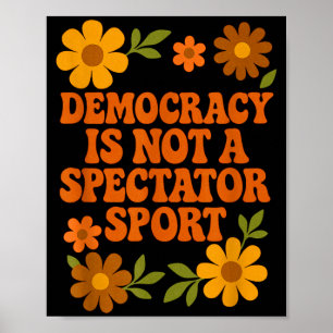 Democratie is geen kijksport jaren 70 vintage poster
