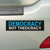 Democratie is geen theocratie Bumpersticker (Op auto)