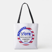Democratie is geen toeschouwerssport! tote bag (Achterkant)