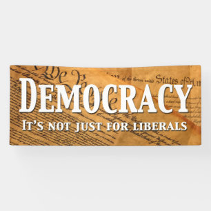 Democratie is niet alleen voor liberalen spandoek