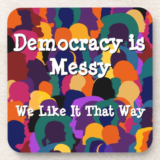 Democratie is rommelig bier onderzetter (Voorkant)
