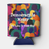 Democratie is rommelig  blikjeskoeler (Voorkant)