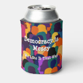 Democratie is rommelig  blikjeskoeler (Blikje Achterkant)