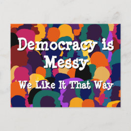 Democratie is rommelig  briefkaart