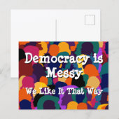 Democratie is rommelig  briefkaart (Voorkant / Achterkant)