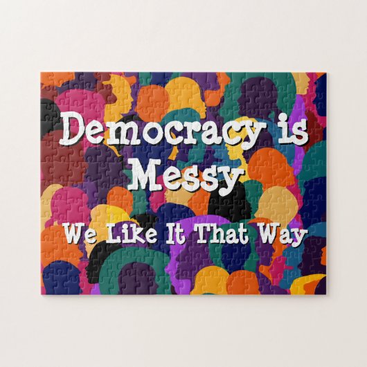 Democratie is rommelig  legpuzzel (Horizontaal)