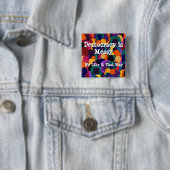 Democratie is rommelig vierkante button 5,1 cm (In situ)