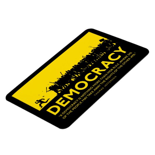 Democratie Jefferson Quote Premium Magnet Magneet (Linkerzijde)