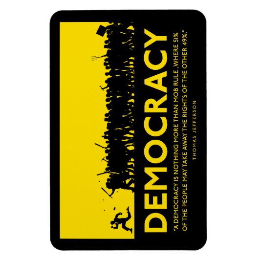 Democratie Jefferson Quote Premium Magnet Magneet (Verticaal)