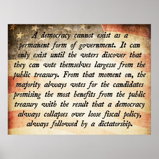 Democratie kan niet bestaan Citaat Poster (Voorkant)