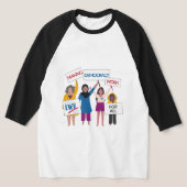 Democratie laten werken Raglan T-shirt (Laagn)