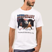 DEMOCRATIE Leven & Vrijheid T-shirt (Voorkant)