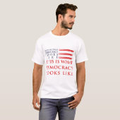 Democratie Mannen Basic T-Shirt (Voorkant volledig)