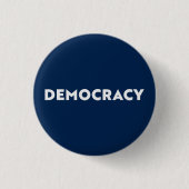 Democratie moderne typografie minimalistische mari ronde button 3,2 cm (Voorkant)