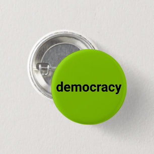 Democratie moderne typografie zwart limoen groen c ronde button 3,2 cm