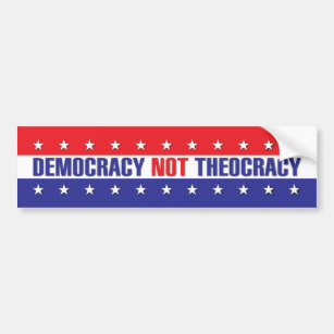 Democratie niet theocratie bumpersticker