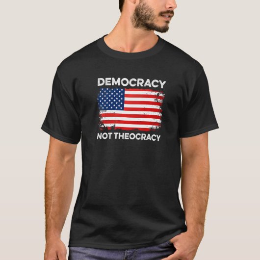 Democratie niet theocratische scheidingskerk Const T-shirt (Voorkant)