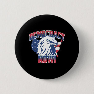 Democratie Nu Stem Kamala Harris 2024 Democraat VS Ronde Button 5,7 Cm