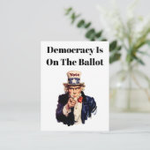 Democratie op de stembus 2026 briefkaart (Staand voorkant)