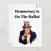 Democratie op de stembus 2026 briefkaart (Voorkant / Achterkant)