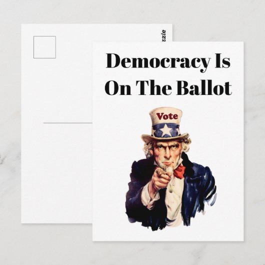 Democratie op de stembus 2026 briefkaart (Voorkant / Achterkant)