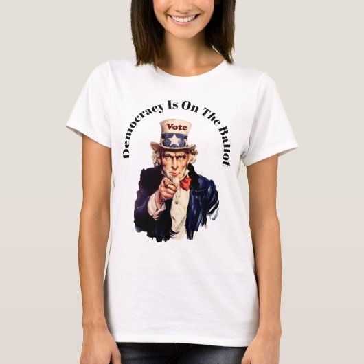 Democratie op de stembus 2026 t-shirt (Voorkant)