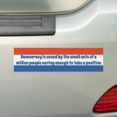 Democratie redden bumpersticker (Op auto)