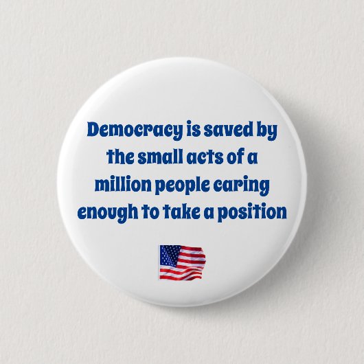 Democratie redden ronde button 5,7 cm (Voorkant)