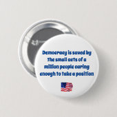 Democratie redden ronde button 5,7 cm (Voorkant /achterkant)