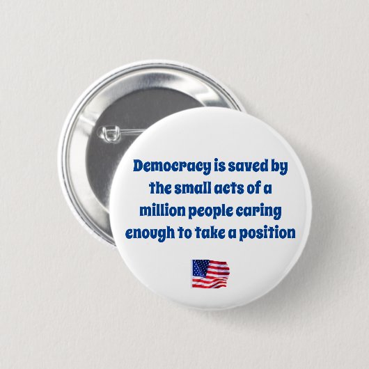 Democratie redden ronde button 5,7 cm (Voorkant /achterkant)