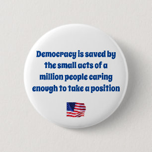 Democratie redden ronde button 5,7 cm