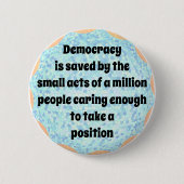 Democratie redden ronde button 5,7 cm (Voorkant)