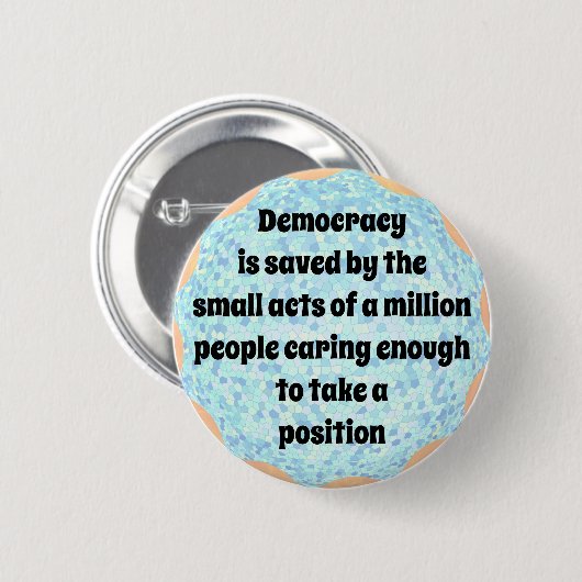 Democratie redden ronde button 5,7 cm (Voorkant /achterkant)